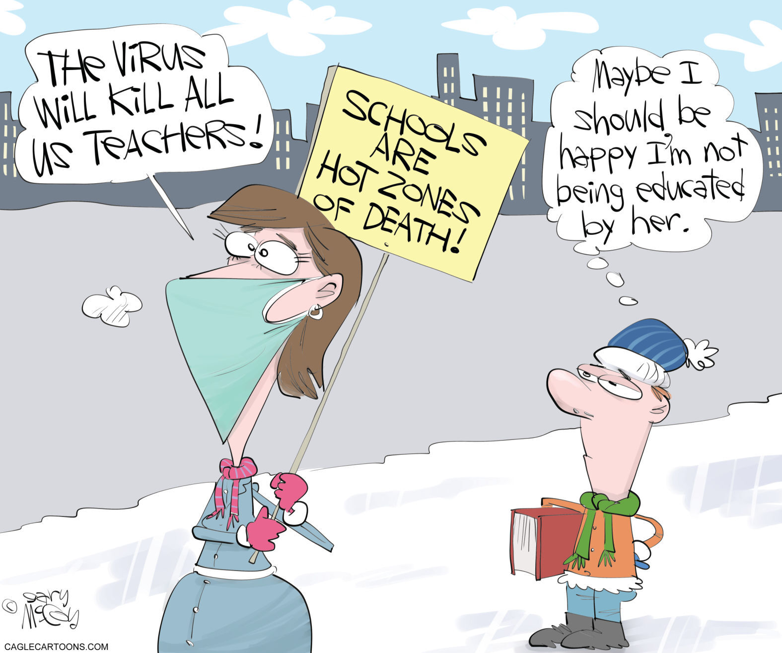 Frightened teacher